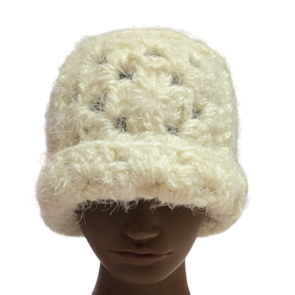Fuzzy Chunky Granny Square Beanie, Handmade By Me, Ask About Custom